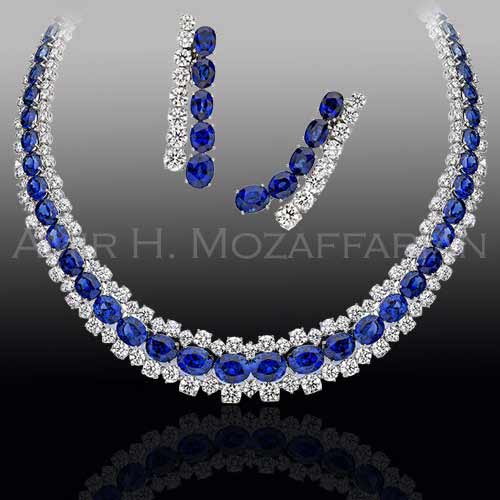 Diamond and sapphire necklace