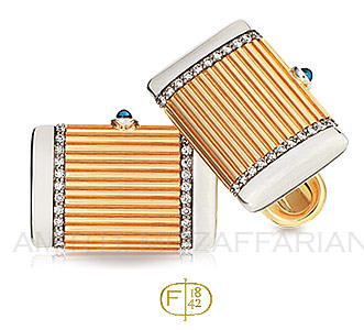 Faberge gold and diamond cufflinks 3